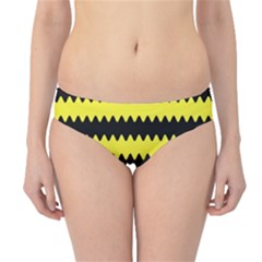 Yellow Black Chevron Wave Hipster Bikini Bottoms