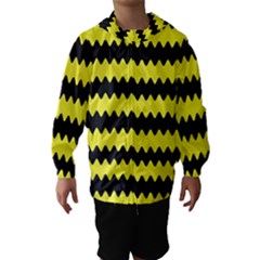 Yellow Black Chevron Wave Hooded Wind Breaker (kids)