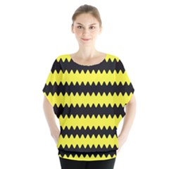 Yellow Black Chevron Wave Blouse