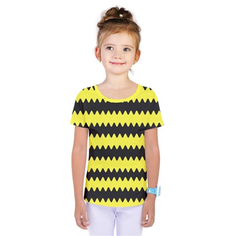 Yellow Black Chevron Wave Kids  One Piece Tee by Amaryn4rt