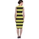 Yellow Black Chevron Wave Sleeveless Velvet Midi Dress View2