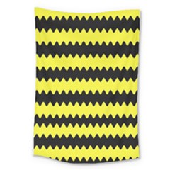 Yellow Black Chevron Wave Large Tapestry by Amaryn4rt