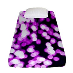 Bokeh Background In Purple Color Fitted Sheet (single Size)