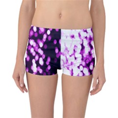 Bokeh Background In Purple Color Reversible Bikini Bottoms