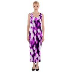 Bokeh Background In Purple Color Fitted Maxi Dress