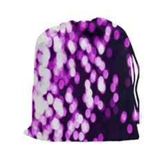 Bokeh Background In Purple Color Drawstring Pouches (xxl) by Amaryn4rt