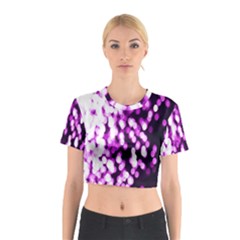 Bokeh Background In Purple Color Cotton Crop Top