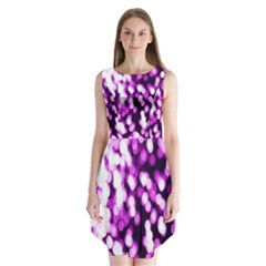 Bokeh Background In Purple Color Sleeveless Chiffon Dress  