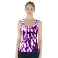 Bokeh Background In Purple Color Racer Back Sports Top