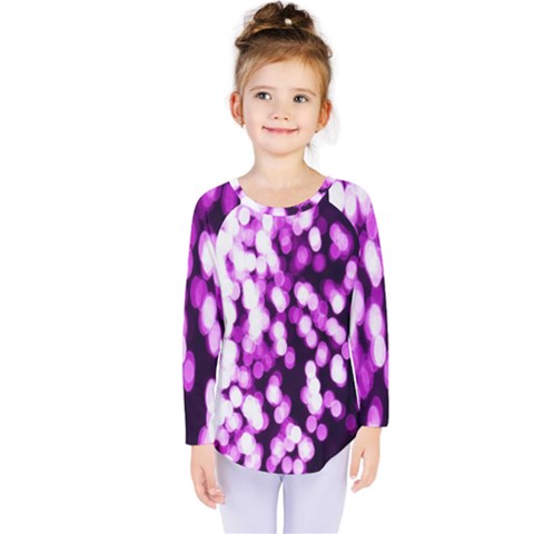 Bokeh Background In Purple Color Kids  Long Sleeve Tee by Amaryn4rt