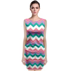 Chevron Pattern Colorful Art Classic Sleeveless Midi Dress by Amaryn4rt