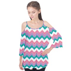 Chevron Pattern Colorful Art Flutter Tees