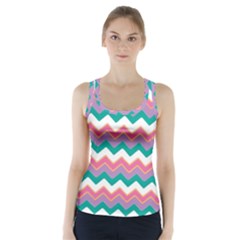 Chevron Pattern Colorful Art Racer Back Sports Top by Amaryn4rt