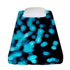 Bokeh Background In Blue Color Fitted Sheet (single Size)