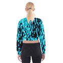 Bokeh Background In Blue Color Women s Cropped Sweatshirt View2