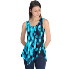 Bokeh Background In Blue Color Sleeveless Tunic by Amaryn4rt