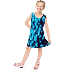 Bokeh Background In Blue Color Kids  Tunic Dress