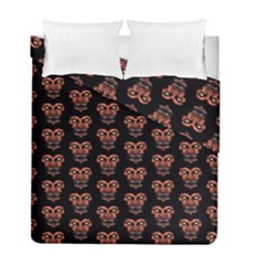 Dark Conversational Pattern Duvet Cover Double Side (full/ Double Size) by dflcprints