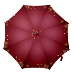 Red Background With A Pattern Hook Handle Umbrellas (large)