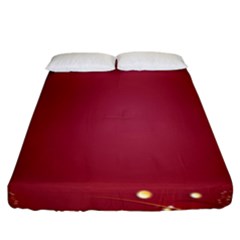 Red Background With A Pattern Fitted Sheet (king Size) by Amaryn4rt