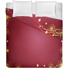 Red Background With A Pattern Duvet Cover Double Side (california King Size)