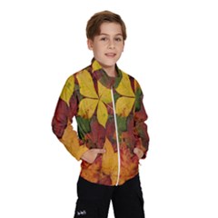 Colorful Autumn Leaves Leaf Background Wind Breaker (kids)