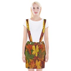 Colorful Autumn Leaves Leaf Background Suspender Skirt