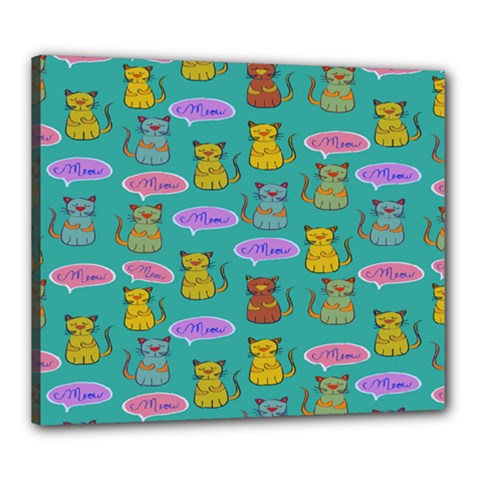 Meow Cat Pattern Canvas 24  X 20  by Amaryn4rt