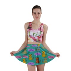 Meow Cat Pattern Mini Skirt