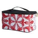 Red Pattern Filigree Snowflake On White Cosmetic Storage Case View3