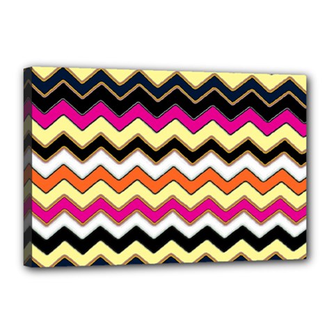 Colorful Chevron Pattern Stripes Canvas 18  X 12  by Amaryn4rt