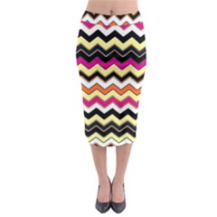 Colorful Chevron Pattern Stripes Midi Pencil Skirt by Amaryn4rt