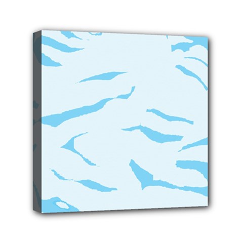 Blue Tiger Animal Pattern Digital Mini Canvas 6  X 6  by Amaryn4rt