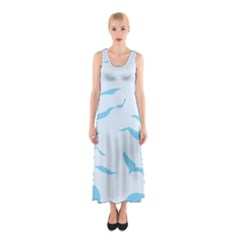 Blue Tiger Animal Pattern Digital Sleeveless Maxi Dress by Amaryn4rt