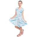 Blue Tiger Animal Pattern Digital Kids  Short Sleeve Dress View1