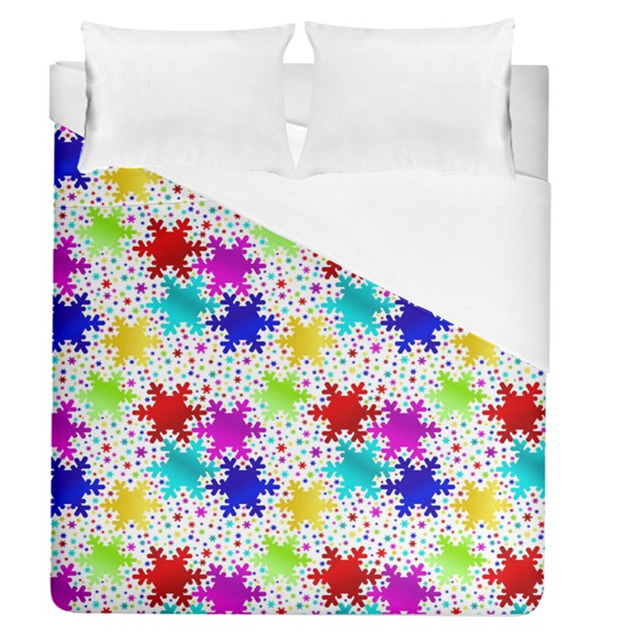 Snowflake Pattern Repeated Duvet Cover (Queen Size)