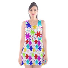 Snowflake Pattern Repeated Scoop Neck Skater Dress by Amaryn4rt