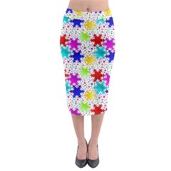 Snowflake Pattern Repeated Midi Pencil Skirt by Amaryn4rt