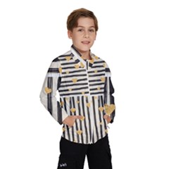 Black Lines And Golden Hearts Pattern Wind Breaker (kids)