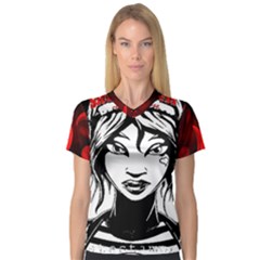 Sickle Cell Is Me Picsart 1482705574799 Women s V-neck Sport Mesh Tee