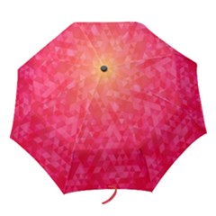 Abstract Red Octagon Polygonal Texture Folding Umbrellas by TastefulDesigns