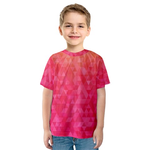 Abstract Red Octagon Polygonal Texture Kids  Sport Mesh Tee by TastefulDesigns