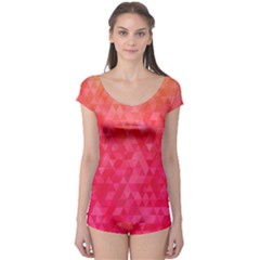 Abstract Red Octagon Polygonal Texture Boyleg Leotard  by TastefulDesigns