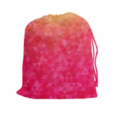 Abstract Red Octagon Polygonal Texture Drawstring Pouches (xxl) by TastefulDesigns