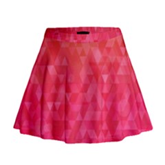 Abstract Red Octagon Polygonal Texture Mini Flare Skirt by TastefulDesigns