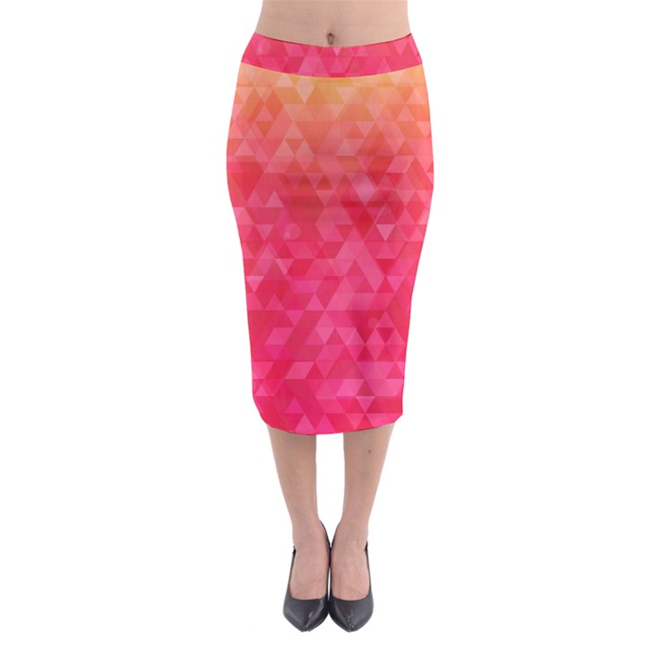 Abstract red octagon polygonal texture Midi Pencil Skirt