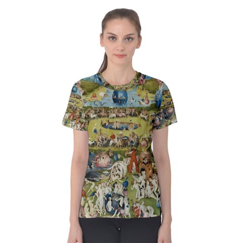 Hieronymus Bosch Garden Of Earthly Delights Women s Cotton Tee by MasterpiecesOfArt