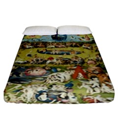 Hieronymus Bosch Garden Of Earthly Delights Fitted Sheet (king Size) by MasterpiecesOfArt