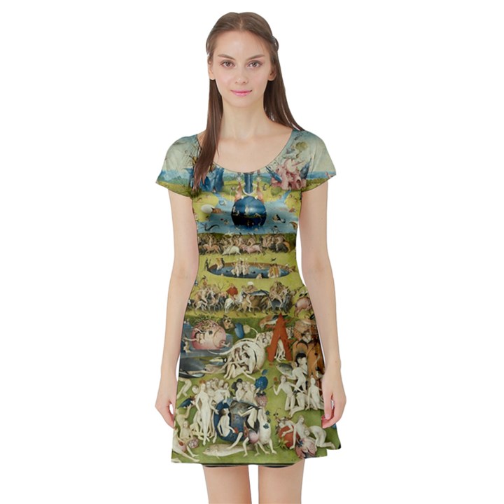 Hieronymus Bosch Garden Of Earthly Delights Short Sleeve Skater Dress