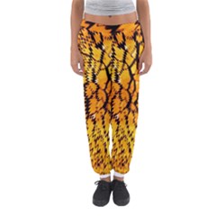 Yellow Chevron Zigzag Pattern Women s Jogger Sweatpants by Amaryn4rt